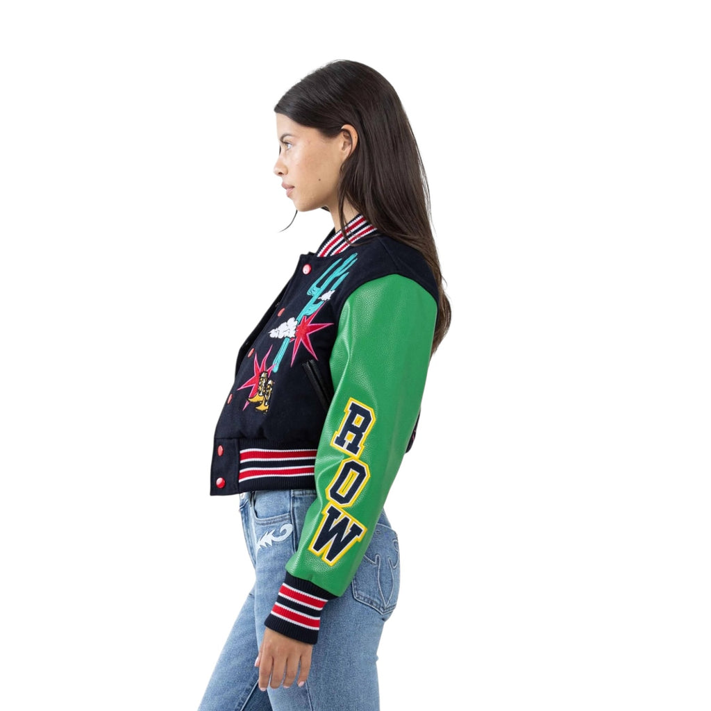 Wild and Free Cropped Varsity Jacket