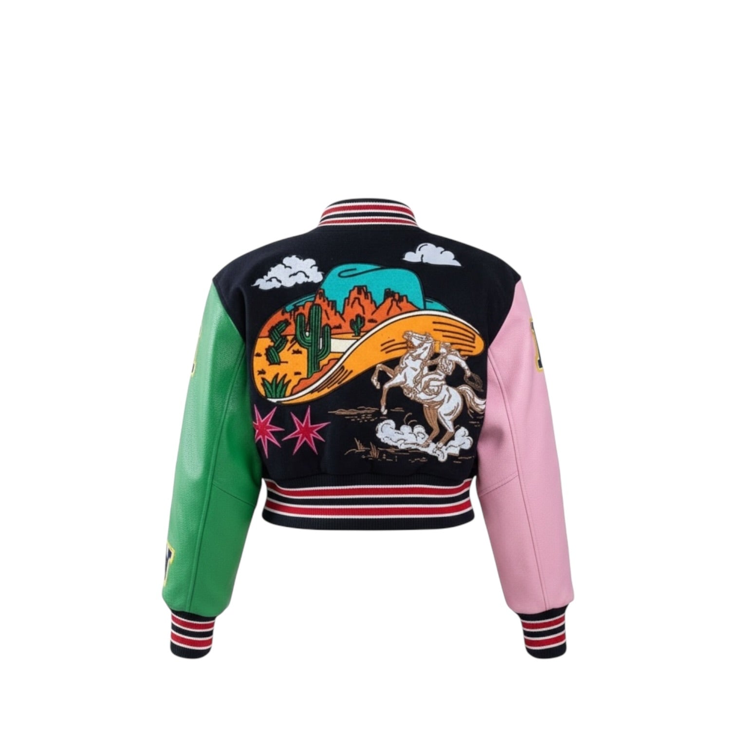 Wild and Free Cropped Varsity Jacket